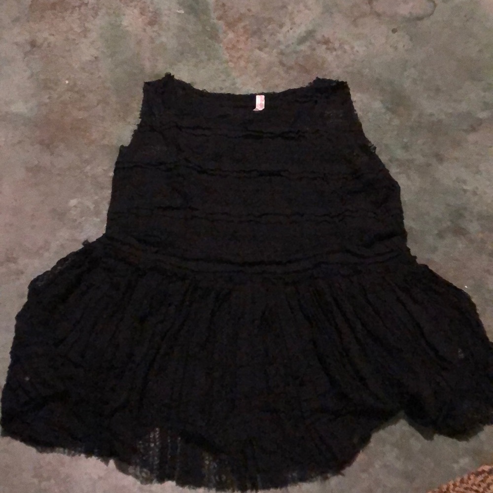 Free people black lace top size medium
